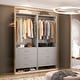 preview thumbnail 43 of 81, Cimly Closet System with Wood Drawers and Hanging Rods, Organizer Wardrobe for Walk-in and Reach-in Closet Set of 2 - Grey