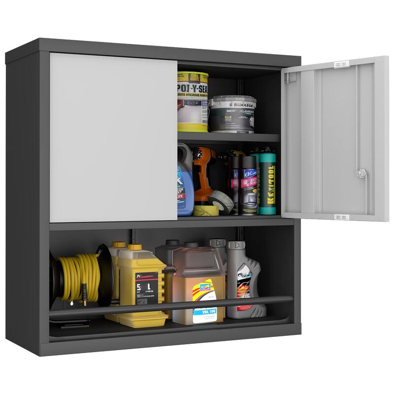 2 Doors Metal Storage Cabinet Kitchen Pantry Cabinet With Adjustable Shelves Tall Steel Cabinet Locker