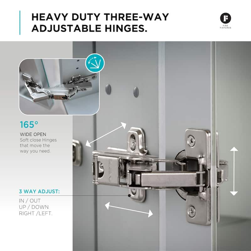 Bathroom Medicine Cabinet, Aluminum, Recessed/Surface Mount, Right/Left Hinged, Mirrored Interior