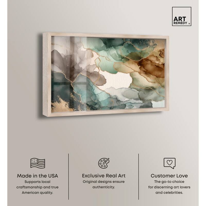 Golden Estuary II Shadowbox by Art Remedy