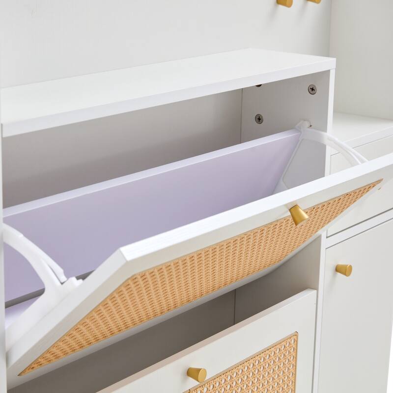 Rattan Shoe Storage Cabinet