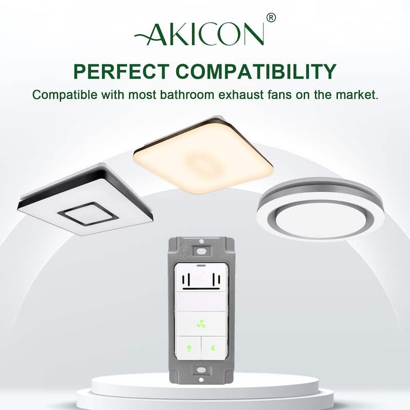 Single Pole Dimmer Switch for Led Light and Bathroom Fan
