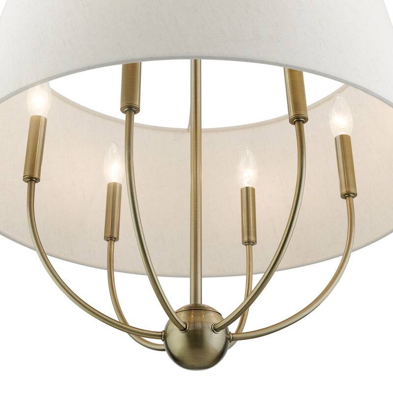 Livex Lighting 6-light Antique Brass Pendant Chandelier, 49446-01 - 24"W x 25.5"H