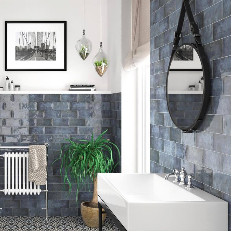 Merola Tile Camden Azurro 4" x 8" Ceramic Wall Tile