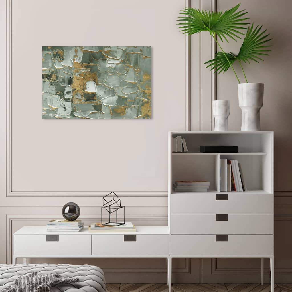 Wynwood Studio Canvas Abstract Sage Morning Green and Emerald Modern & Contemporary Wall Art Canvas Print
