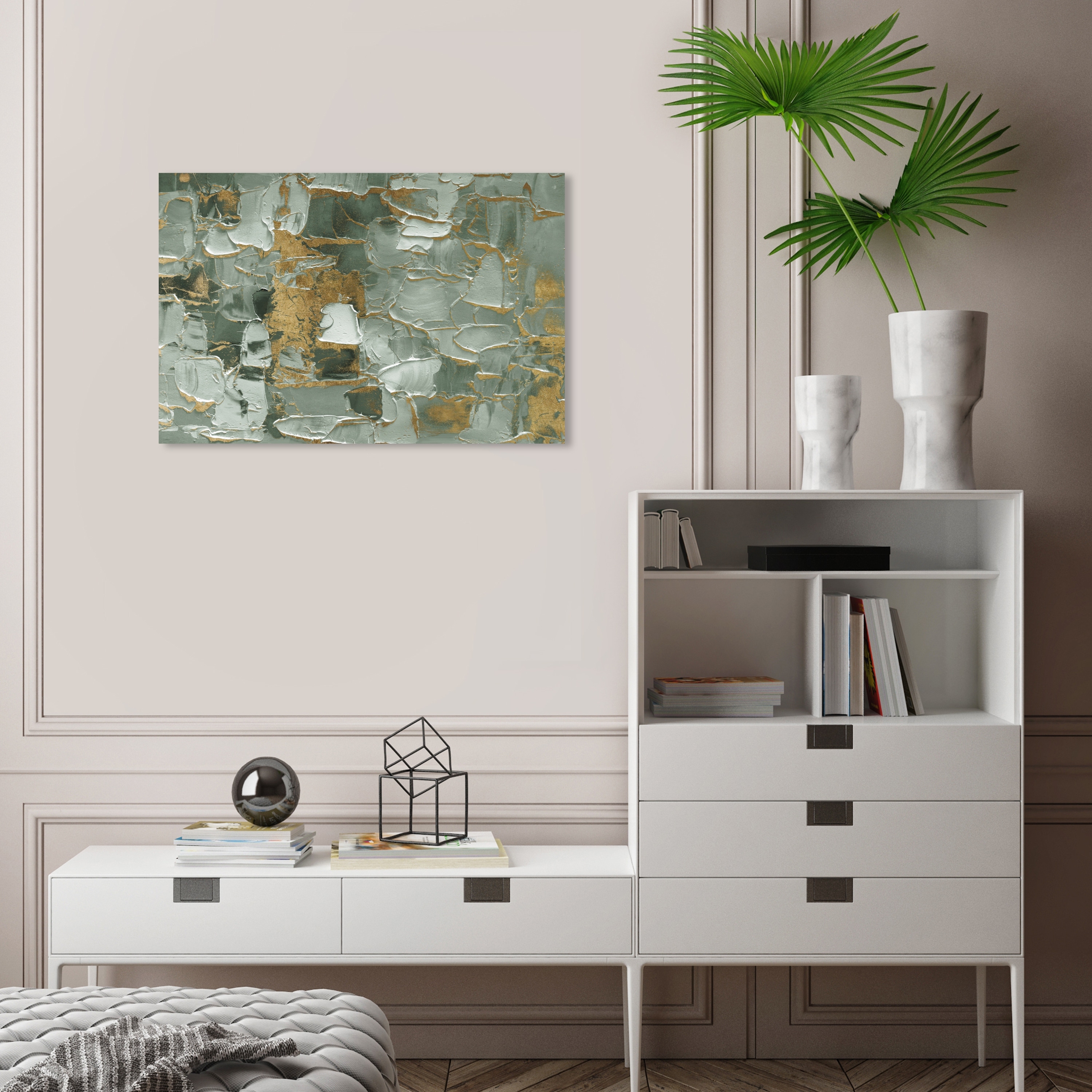 Wynwood Studio Canvas Abstract Sage Morning Green and Emerald Modern & Contemporary Wall Art Canvas Print