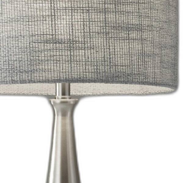 Brushed Steel Metal Finish Tapered Basectable Lamp Brushed Steel Metal Finish Tapered Basectable Lamp