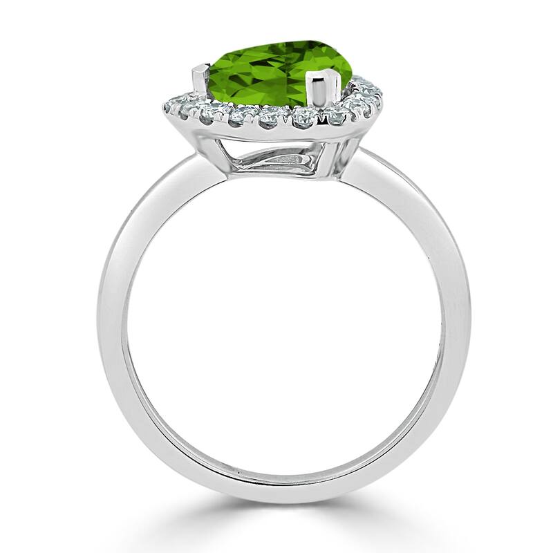 Auriya 2 1/8ct Trillion-cut Peridot Gem Halo Diamond Engagement Ring 1/4ctw 14k Gold