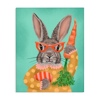 Stupell Polka Dot Spring Rabbit Canvas Wall Art Design By Jilly Jack ...