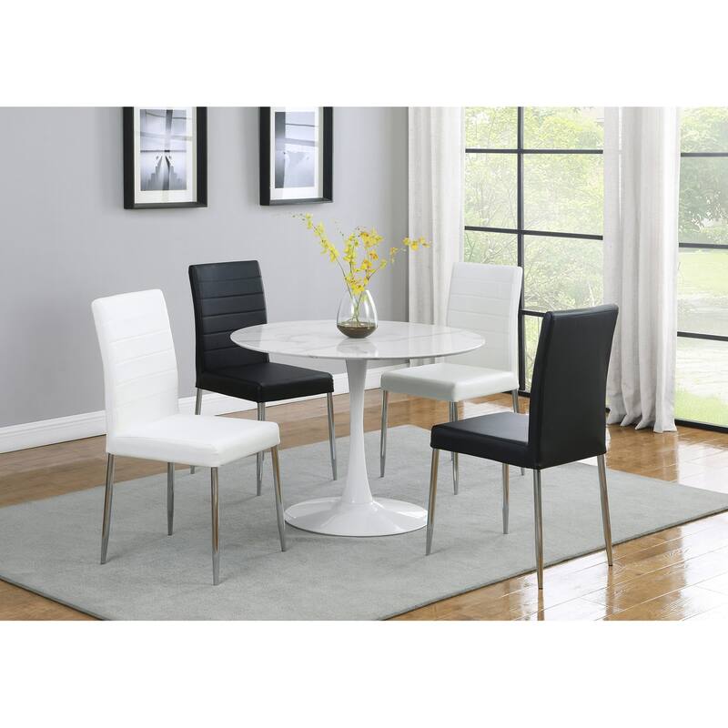 Round Dining Table in White Finish