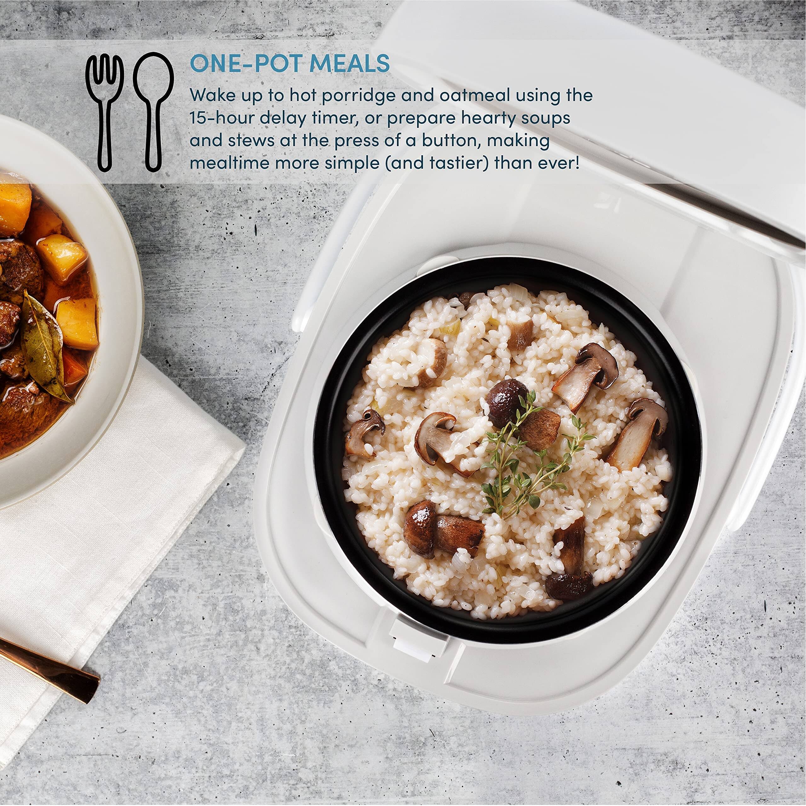 8Cups (Cooked) / 2Qt. 360° Induction Rice Cooker & Multicooker, White