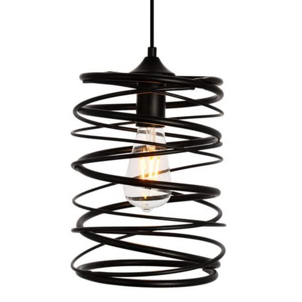 slide 2 of 3, Elegant Lighting LDPD2086 Hopper Single Light 7-7/8" Wide Mini Pendant Black