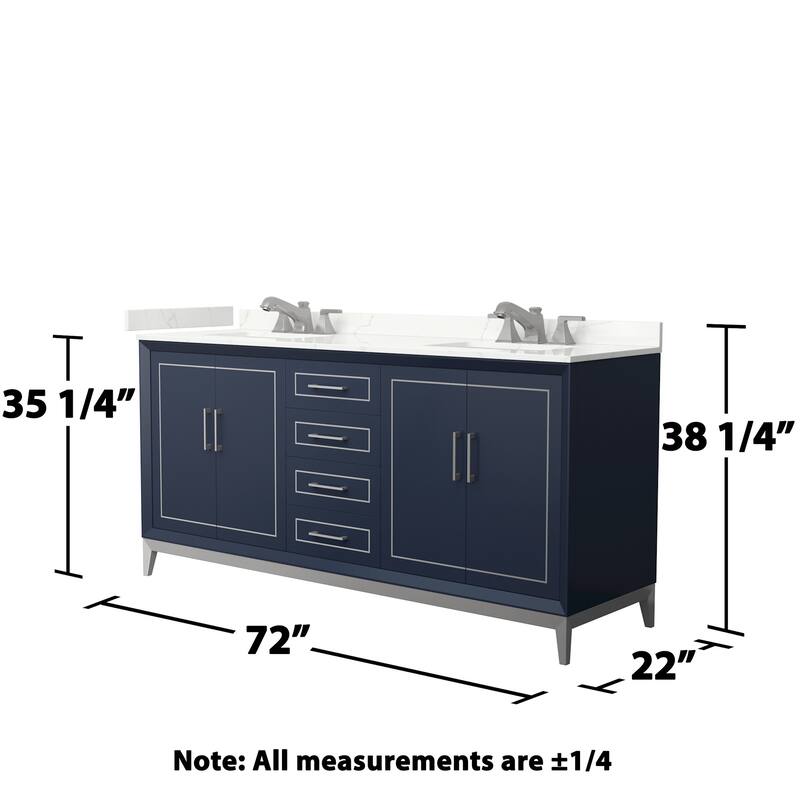 Wyndham Collection WCH515172D-QTZ-US3MXX Marlena 72" Free Standing