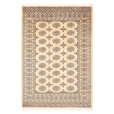 ECARPETGALLERY Hand-knotted Peshawar Bokhara Beige Wool Rug - 4'8 x 6'8