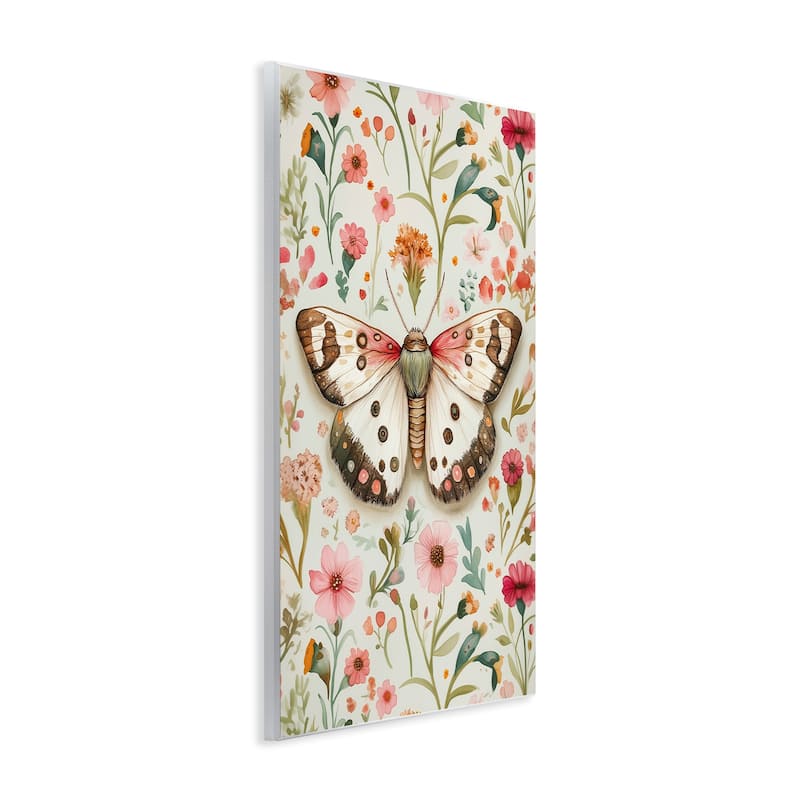 Stupell Botanical Butterfly on Florals Wall Plaque Art Design By The Dutch Lady