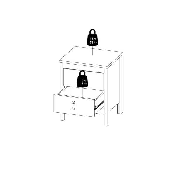 dimension image slide 7 of 8, Porch & Den Madrid 2-Drawer Nightstand