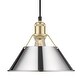 preview thumbnail 1 of 0, Yep by Golden Lighting Orwell 1-light 10in Pendant in Brushed Champagne Brass and Chrome shade - Gold