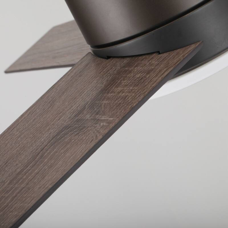 48" Wooden 3-Blade Low Profile LED Ceiling Fan with Remote