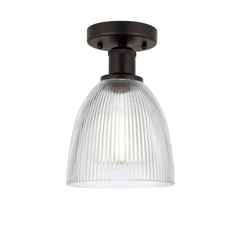 Innovations Lighting Edison Castile - 1 Light 6" Semi-Flush Mount - Clear/Oil Rubbed Bronze