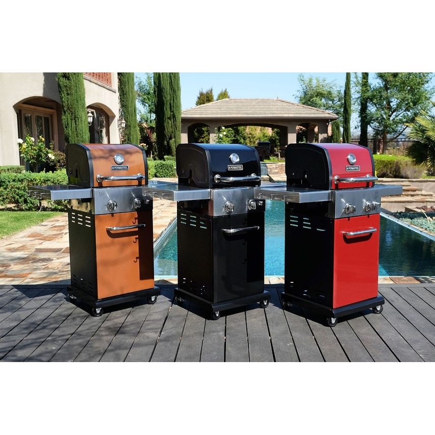 Permasteel 2-Burner Propane Gas Grill with Foldable Side Shelves