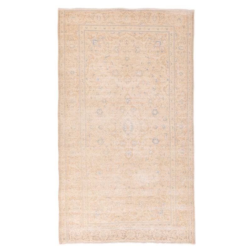 ECARPETGALLERY Hand-knotted Antalya Vintage Beige Wool Rug - 5'0 x 8'9