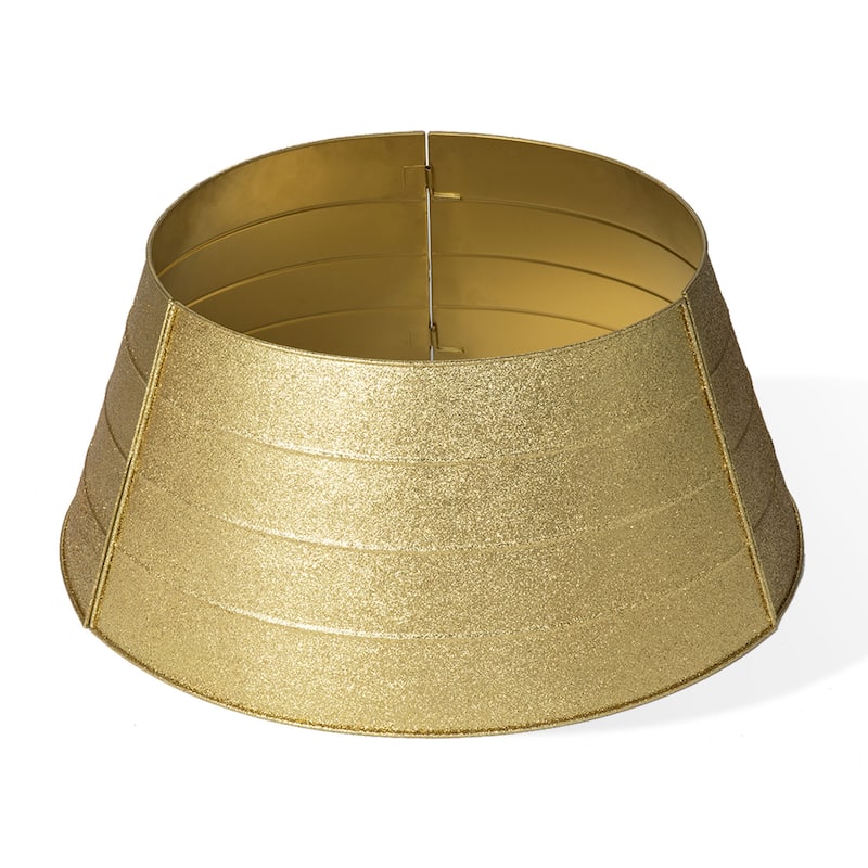 Glitzhome Luxury Metal Gold Shining Glitter Christmas Tree Collars