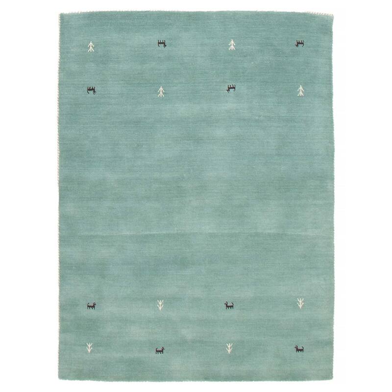Kashkuli Gabbeh Blue Rug 4'7" x 6'6" - 4'7 x 6'6 - Light Blue - 4'7 x 6'6
