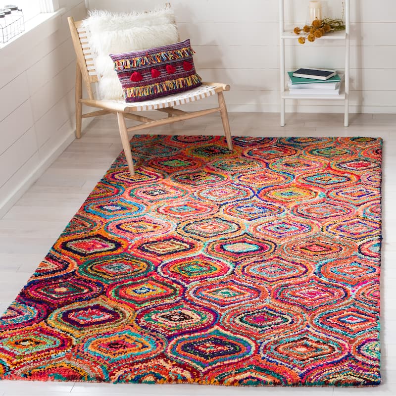 SAFAVIEH Handmade Nantucket Jausma Cotton Rug - 5' x 8' - Yellow/Multi