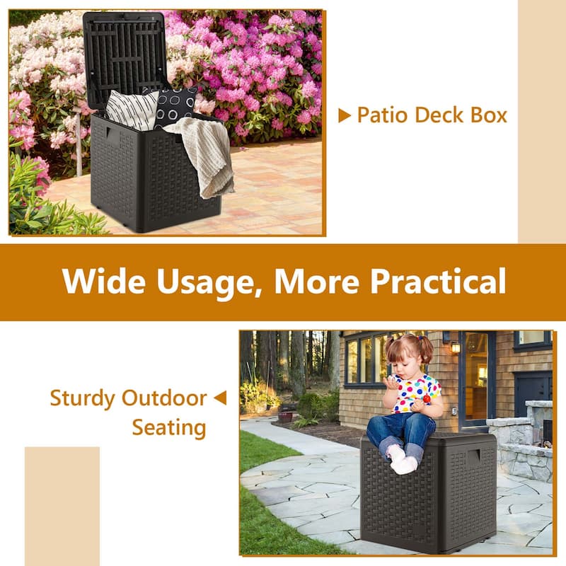 Costway 28/73/100/120/130 Gallon Patio Deck Box Outdoor Waterproof