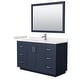 preview thumbnail 87 of 98, Miranda Single Vanity Set, Cultured Marble Top, 46-Inch Mirror 54-Inch Single - Dark Blue, Nickel Trim,Carrara Cultured Marble Top