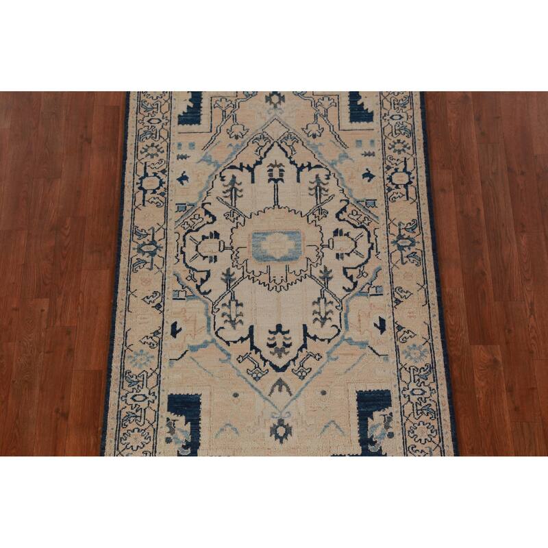 Vegetable Dye Ziegler Oriental Runner Rug Handmade Wool Carpet - 3'2"x 13'3"