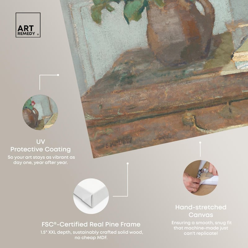 Box and Moss Roses Canvas by Art Remedy, Gallery Wrapped