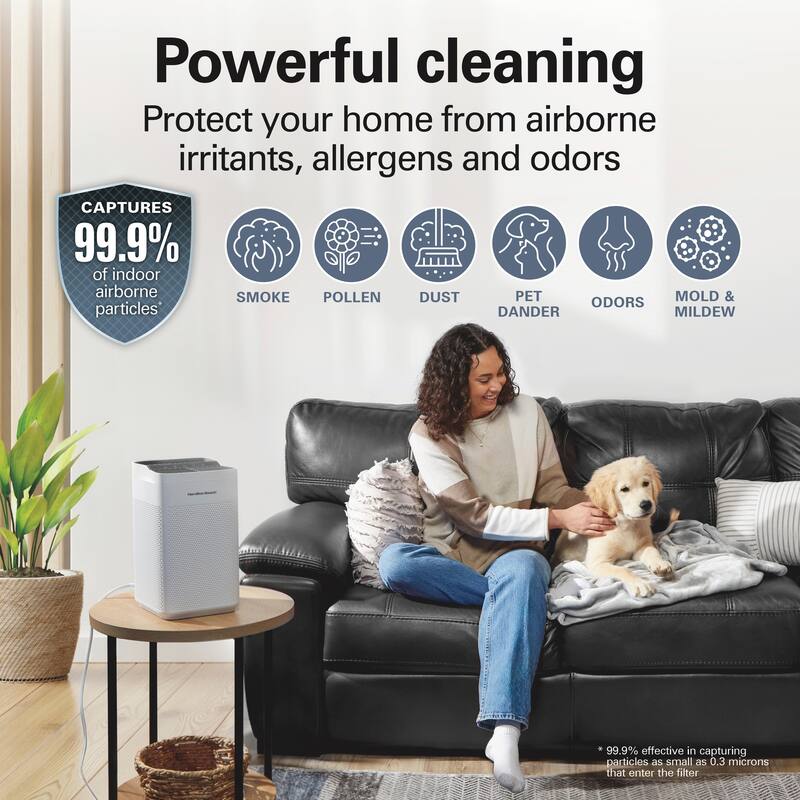Hamilton Beach Air Purifier with TrueAir EverLasting Reusable Filters