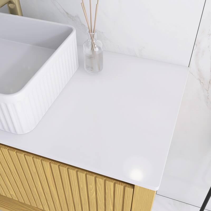 48" Wall-Mounted Bathroom Vanity with Ceramic Sink - 47.64'' x 18.9'' x 20.2''