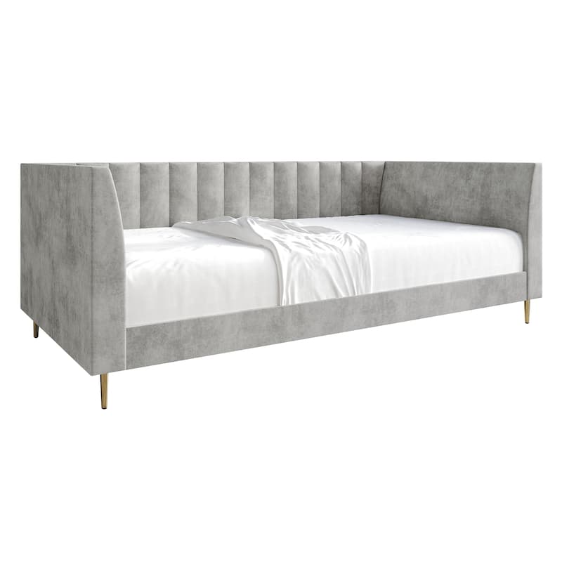 CraftPorch Luxury Twin Size Upholstered Daybed - Silver Grey