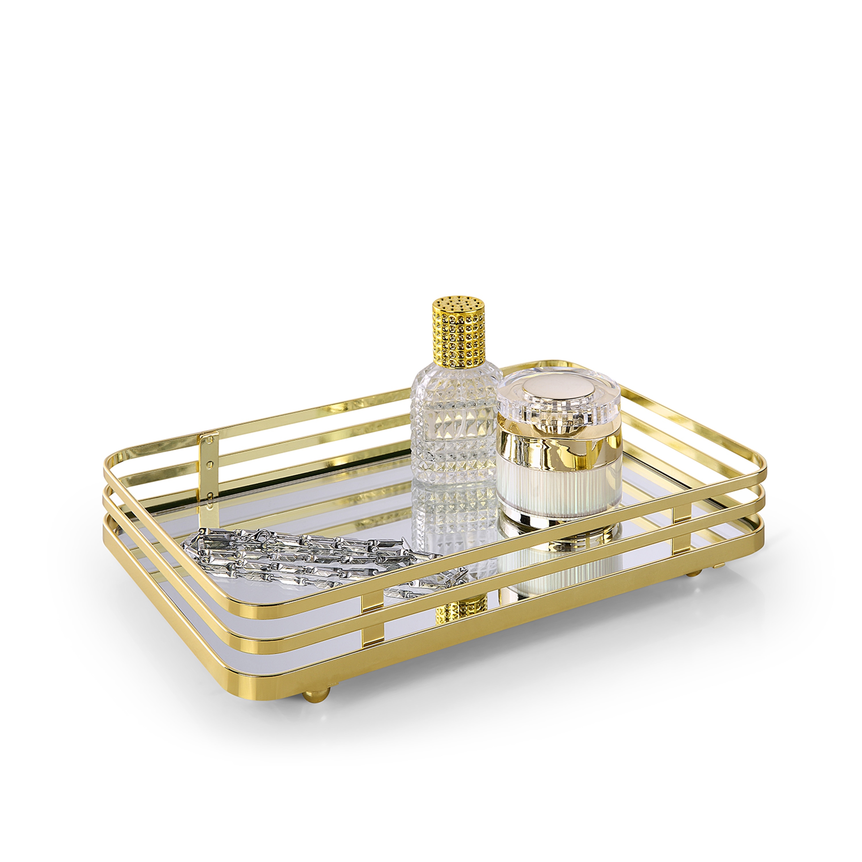 slim fit dress slacks Decorative Tray,Gold Mirror Tray for Jewelry,Jewelry Tray Storage Orga –  Your homes future main image 1