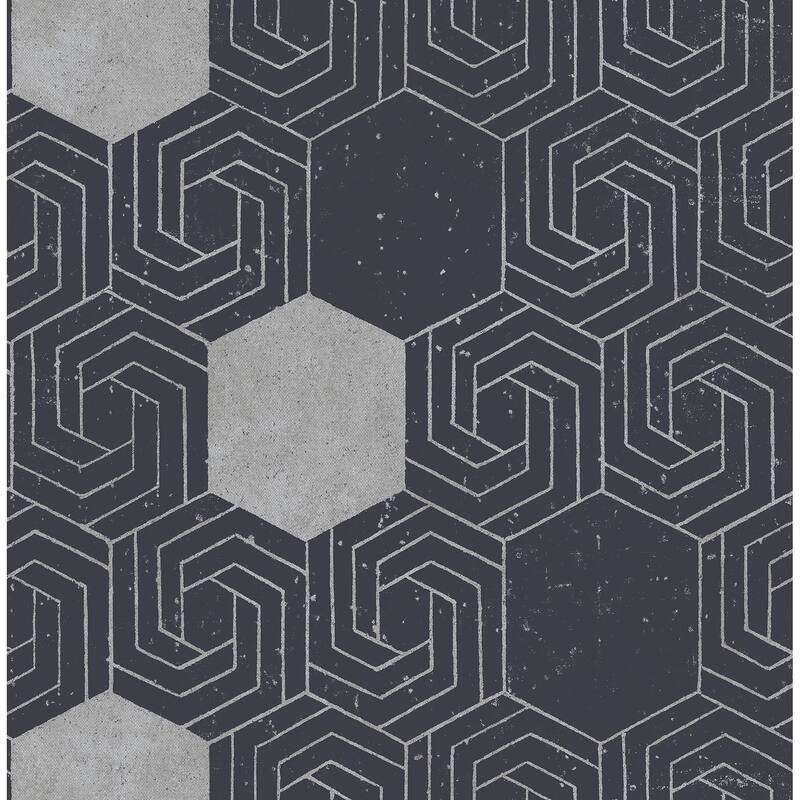 A-Street Prints Momentum Navy Geometric Wallpaper
