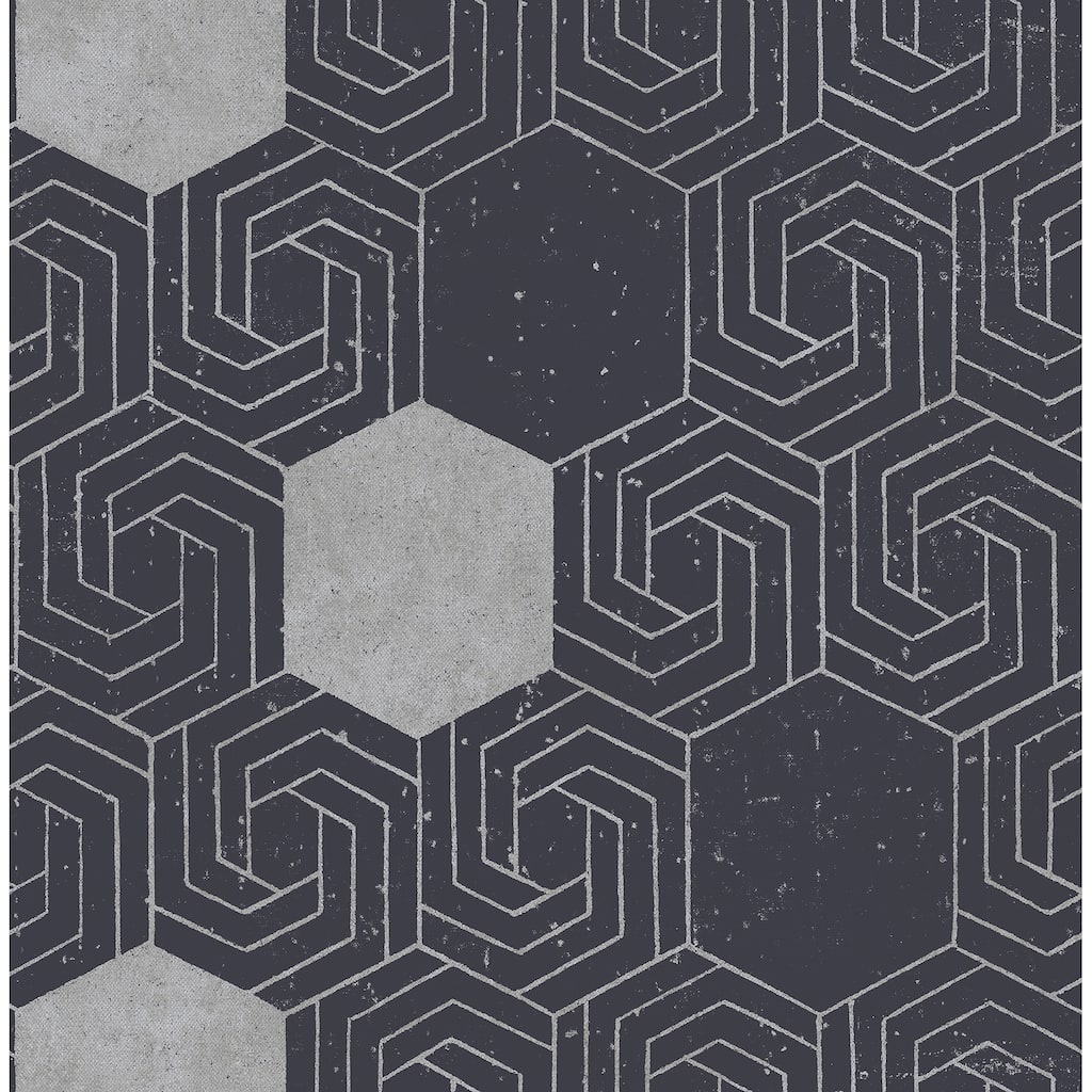 A-Street Prints Momentum Navy Geometric Wallpaper
