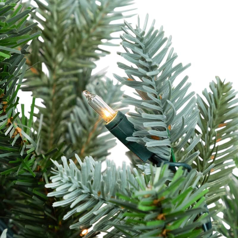 Pre-Lit Blue Spruce Artificial Christmas Garland - 9' x 14" - Clear