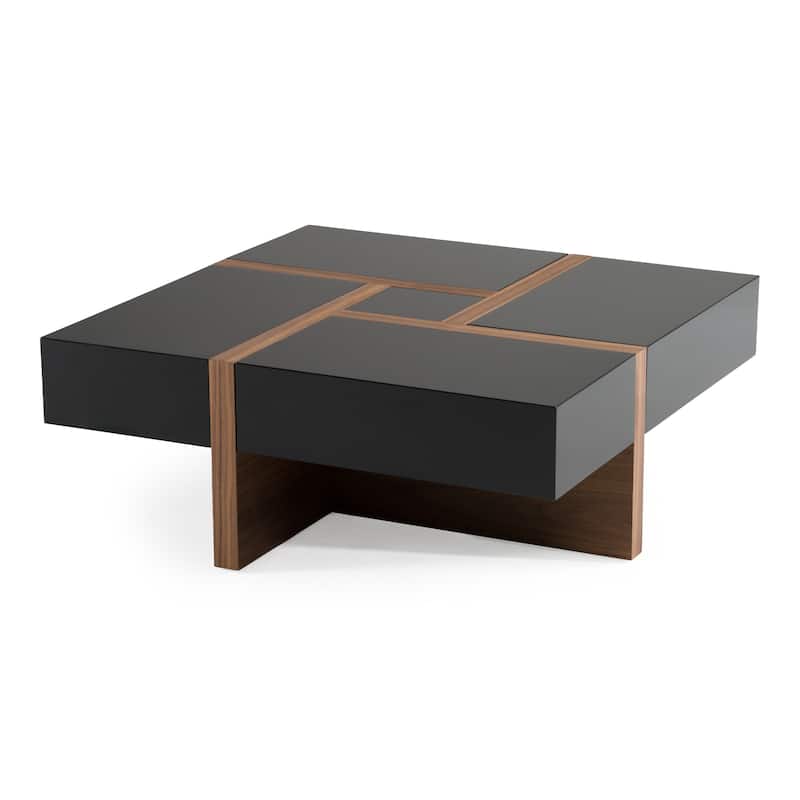 Modrest Makai Modern Black & Walnut Coffee Table