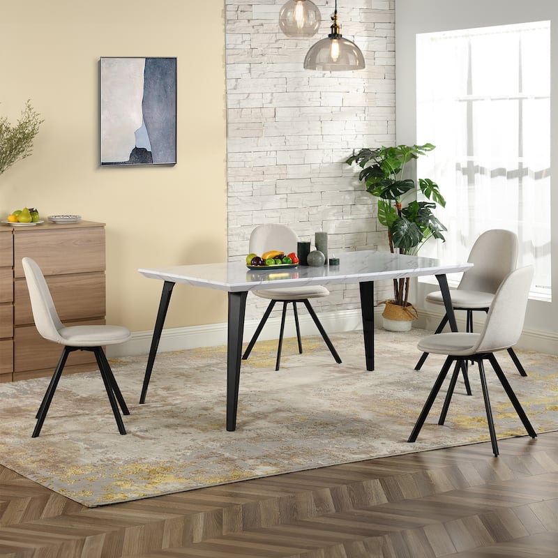 Homylin 63-Inch Rectangular Dining Table with Metal Legs, Modern Kitchen & Dining Room Table