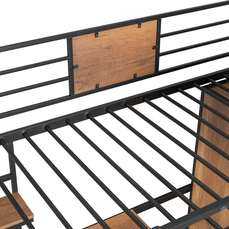 Loft bed with L-shape Desk and Wardrobe
