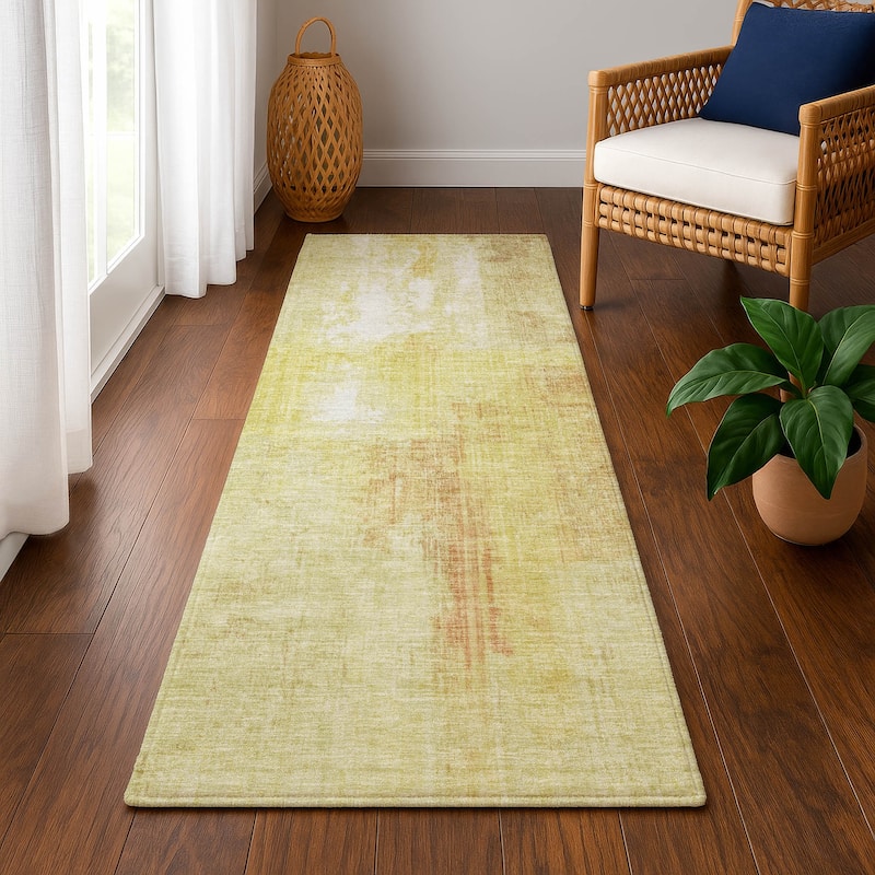 Premium Washable Super Soft Abstract Glam Mayfield Rug - Wheat - 2'3" x 7'6"