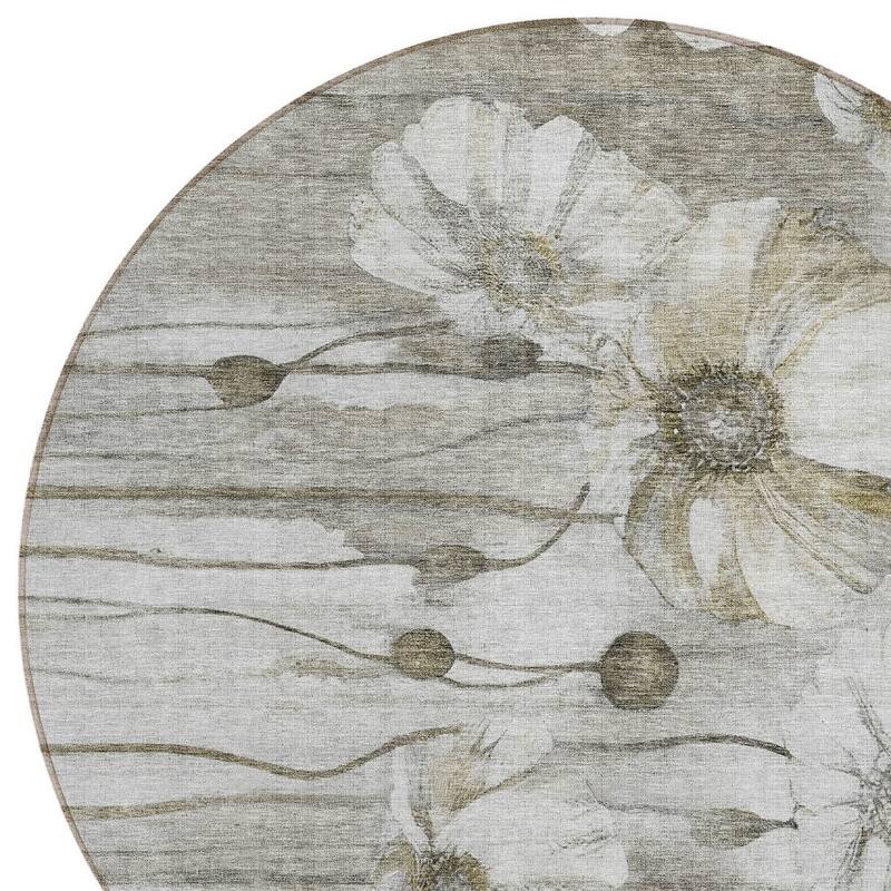 HomeRoots Floral Transitional Rectangle Outdoor Rug