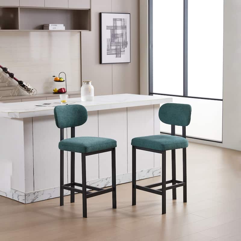 Upholstered Counter Height Bar Stools Side Chairs Set of 2