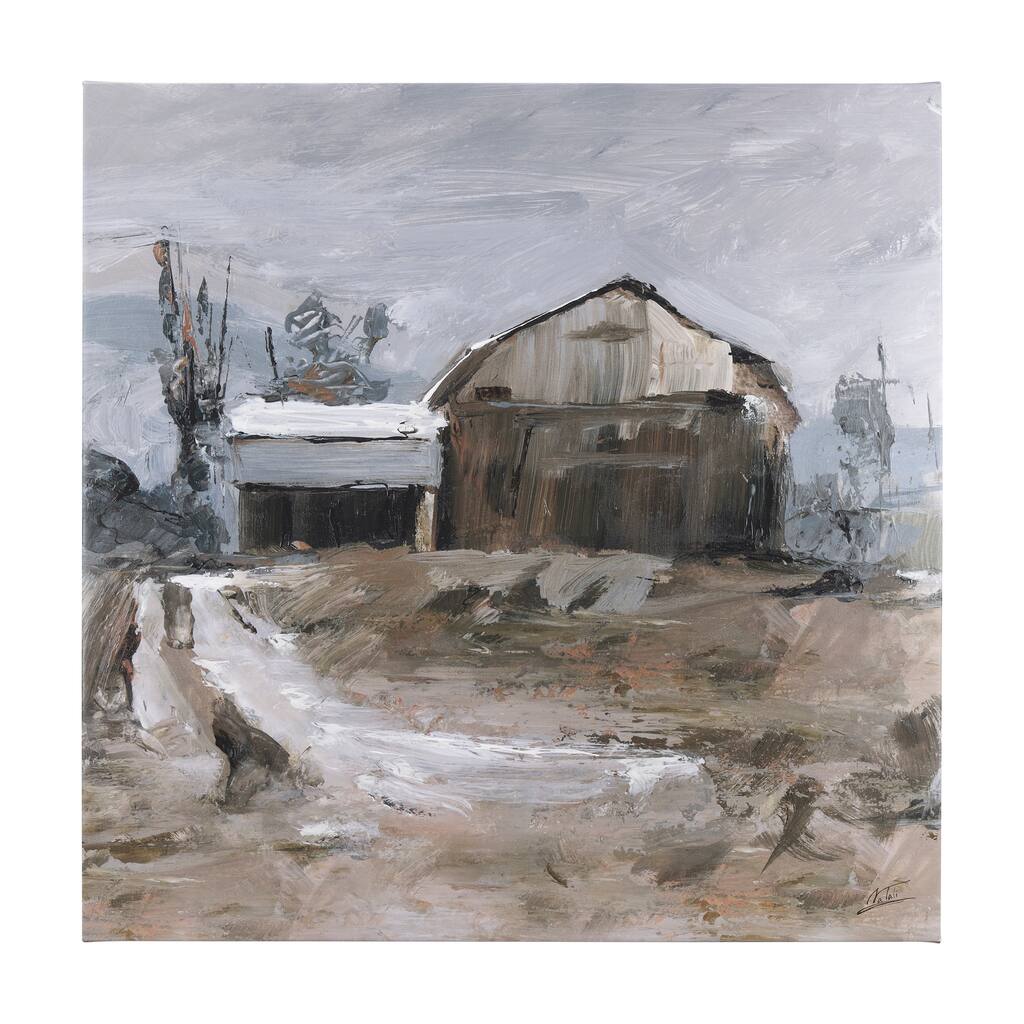 Late Autumn In Countryside II (44 X 44 ) Canvas Art Print