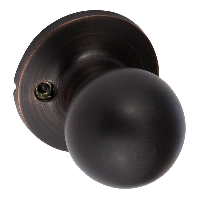 Sure-Loc Round Dummy Door Knob (set of 2) - Antique Bronze