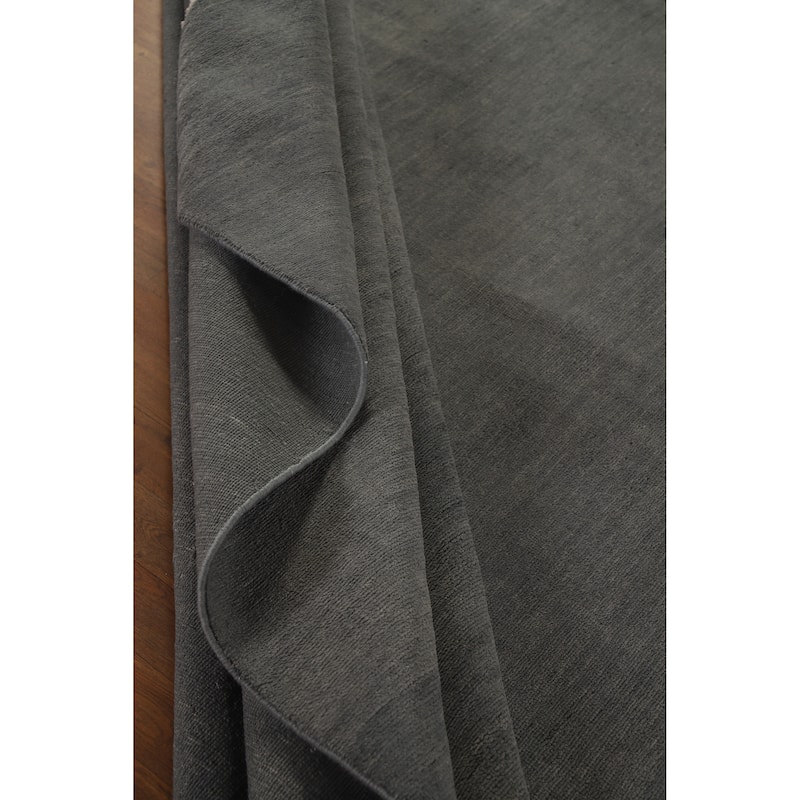 Hand Knotted Oriental 100% Wool Carpet Modern Solid Greys & Charcoal Gabbeh Area Rug - 13' 3'' X 10' 3''