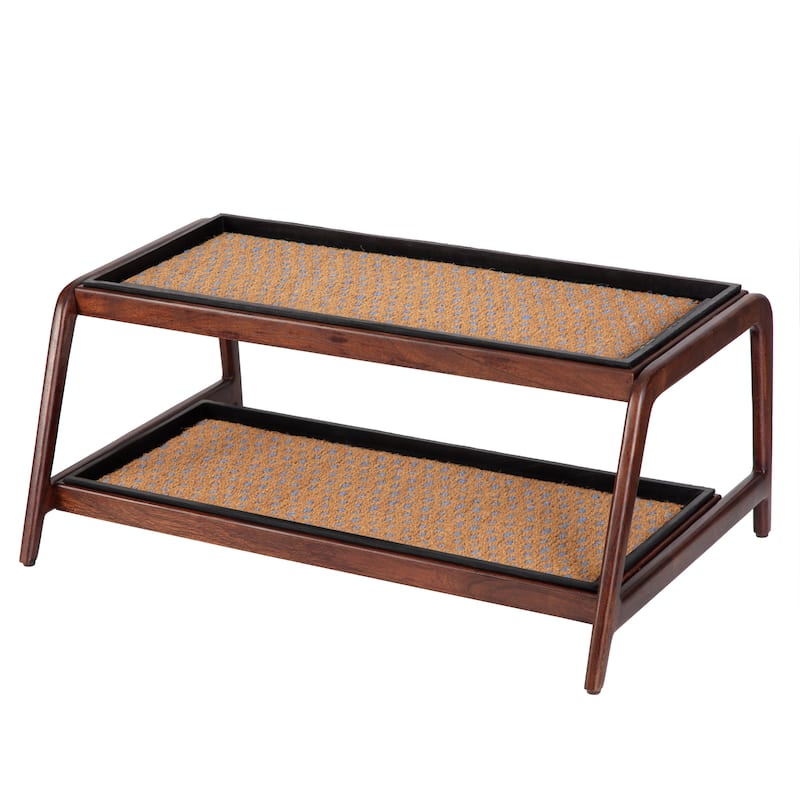 Jani Double-Tier Brown Stand 3-Pair Rubber Boot Trays - My Blue Heaven