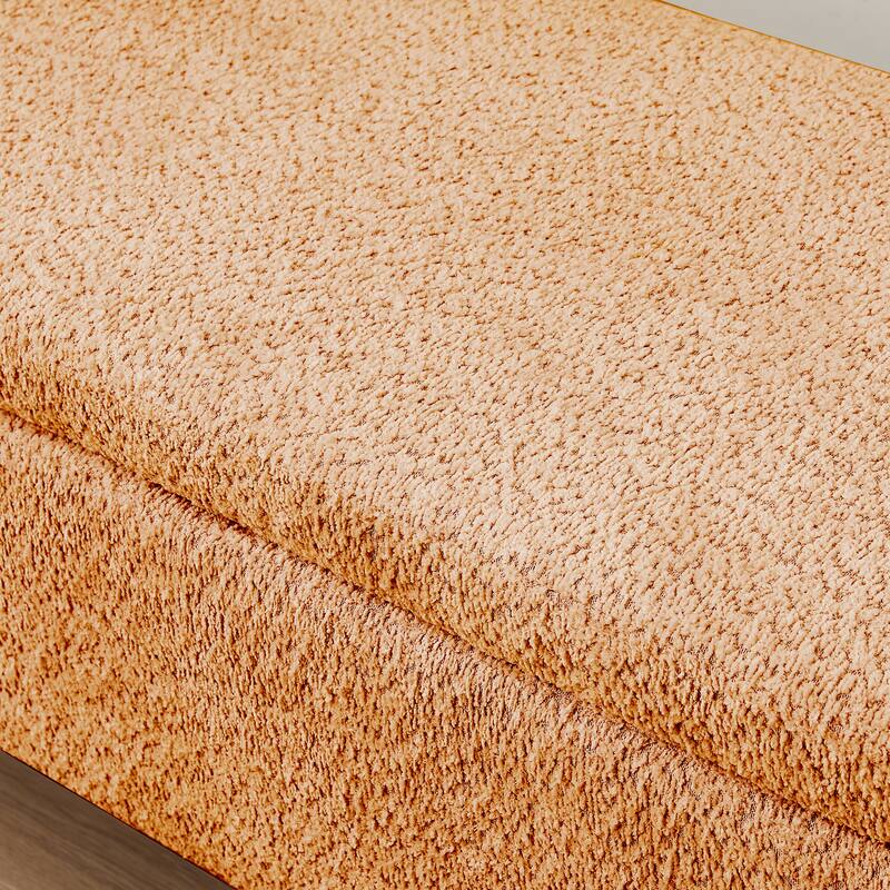 3D Lamb Fleece Fabric Bench with Large Storage Space